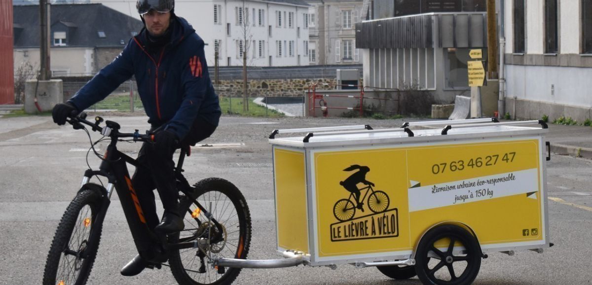 Laval. Charles-Antoine Lelièvre crée son entreprise de livraison à Laval : Le lièvre à vélo