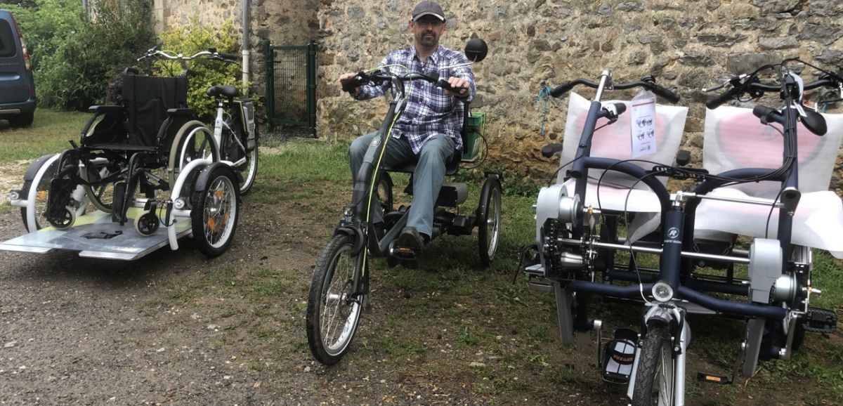 Thorigné-en-Charnie. En Mayenne, Joël Renaudin loue et vend des vélos adaptés aux personnes en situation de handicap