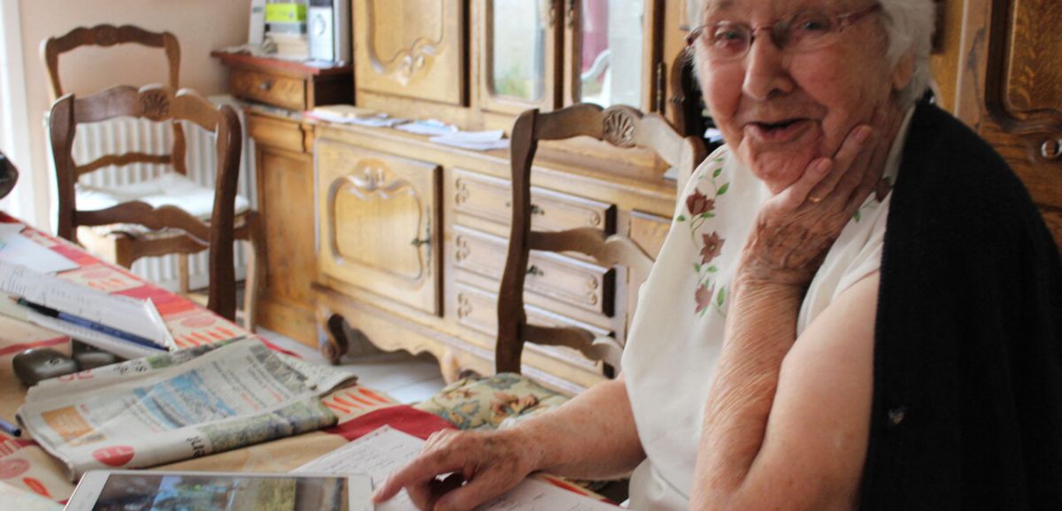 Meslay-du-Maine. A 100 ans, Marie-Josèphe utilise une tablette tactile pour échanger avec ses petits-enfants