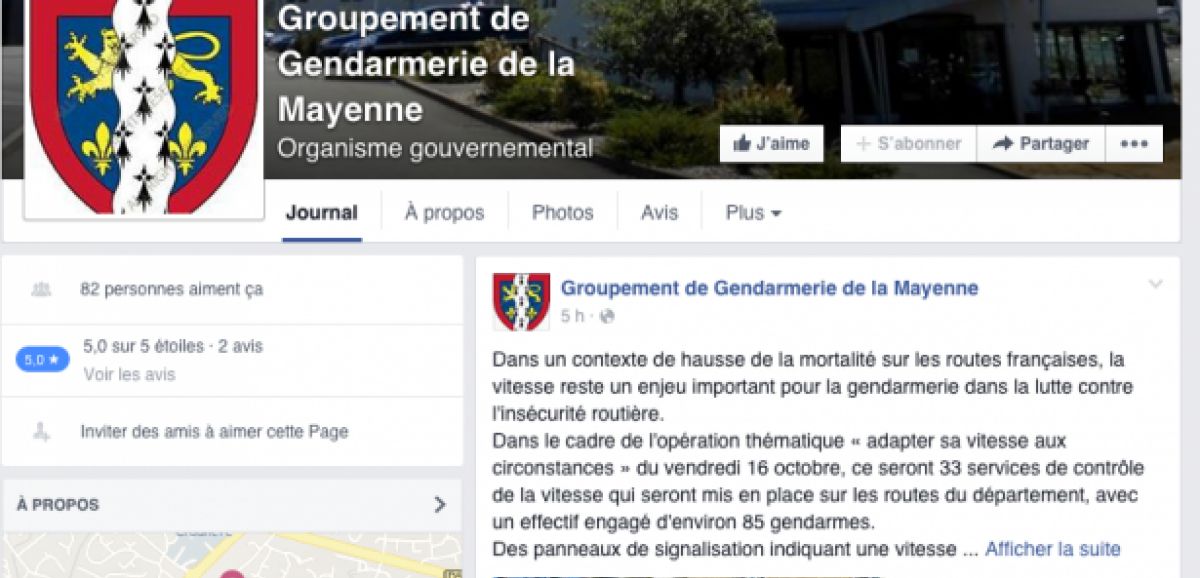 Laval. Les gendarmes mayennais sont sur Facebook