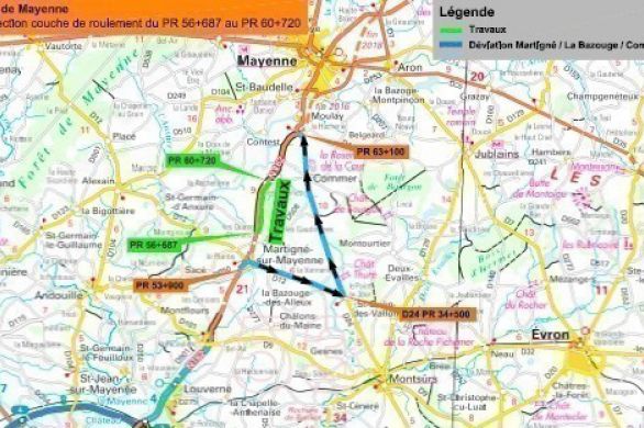 Martigné-sur-Mayenne. Axe Laval-Mayenne : des travaux d'enrobés sur la RN 162 vont perturber la circulation