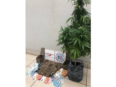Au domicile du couple, à Argentré (Mayenne), 2,6 kg de résine de cannabis, un pied de cannabis et 970 euros en liquide ont été trouvés.
