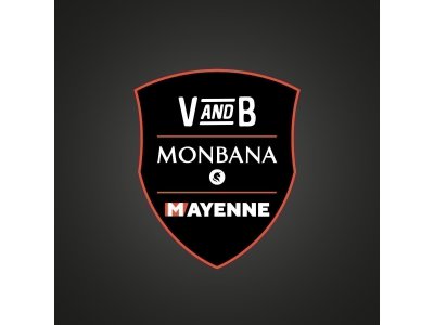 Le nouveau logo du partenariat VandB-Monbana-Mayenne autour de Maxime Sorel.