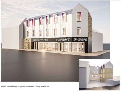 Une esquisse du futur bâtiment en cœur de ville de Villaines-la-Juhel. - Gilles Augereau
