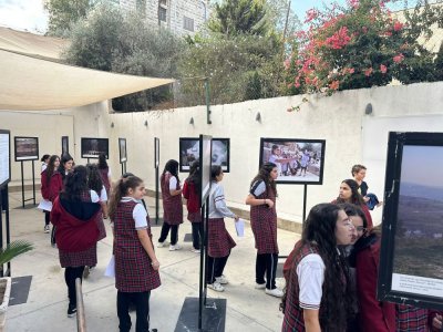 Des expositions sont souvent proposées à Ramallah, comme cette expo photos sur la vie des paysans palestiniens - Solène