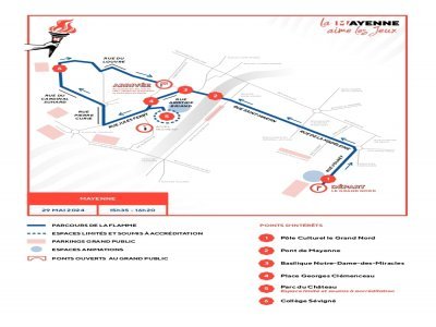 Parcours de la Flamme à Mayenne. - Département de la Mayenne