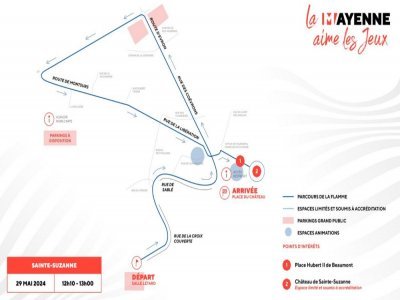 Parcours de la Flamme à Sainte-Suzanne-et-Chammes. - Département de la Mayenne.