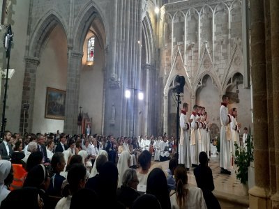Dix diacres ont été ordonnés prêtres, samedi 21 juin 2025 à Evron, par Mgr Vincent Dollmann, archevêque de Cambrai. - j
