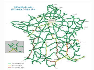 Carte des axes routiers. - Bison Futé