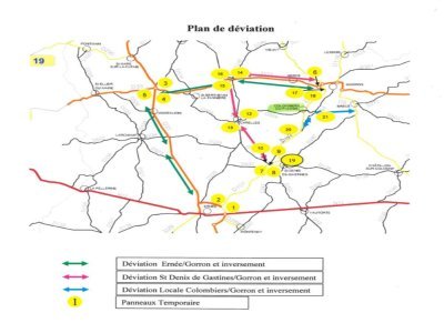 Plan de circulation pour les déviations mises en place. - Commune de Colombiers-du-Plessis
