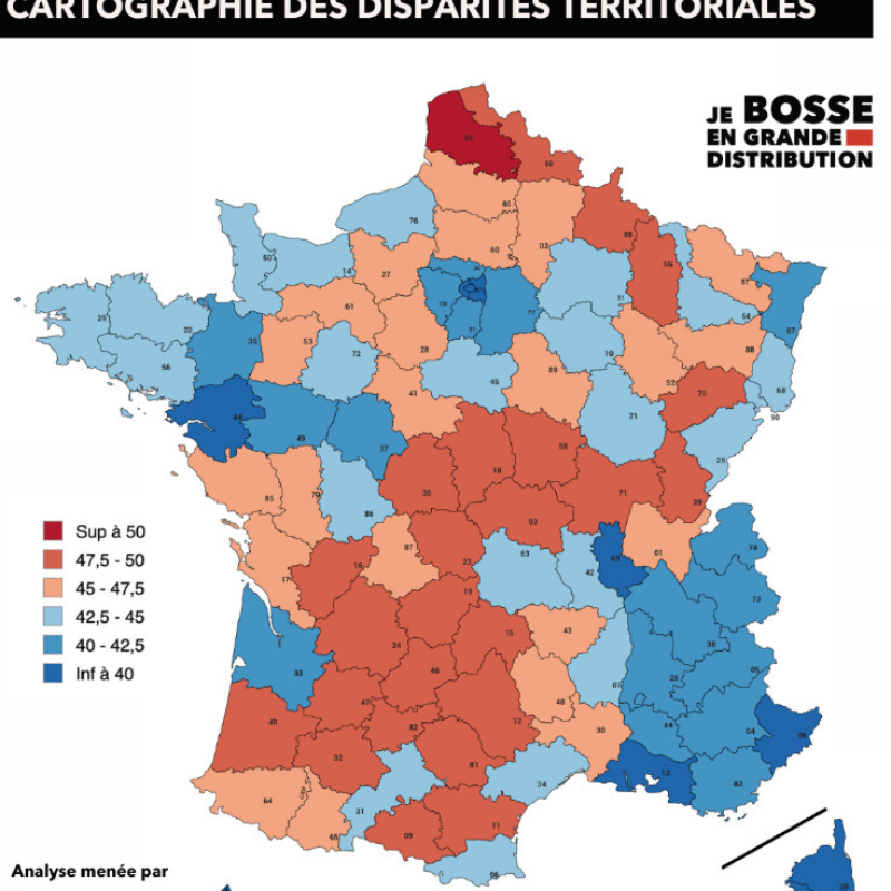 Cartographie des disparités territoriales. - DR
