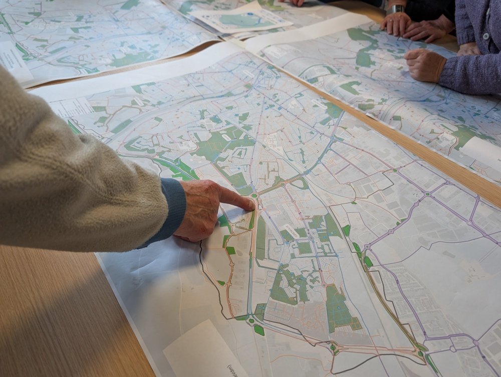 Une des cartes utilis&eacute;es par des participants de la r&eacute;union pour r&eacute;fl&eacute;chir &agrave; l'am&eacute;nagement urbain.